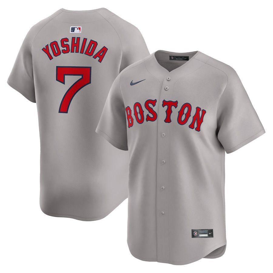 Men Boston Red Sox #7 Masataka Yoshida Nike Gray Away Limited Player MLB Jersey->->MLB Jersey